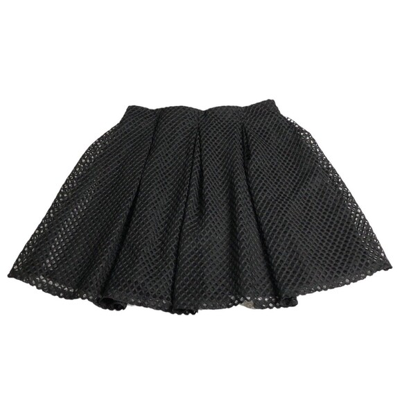 Rue 21 Skirt Womens XL Black Fishnet Mesh Pleated Lined Y2k Goth Grunge Witchy - Picture 1 of 16